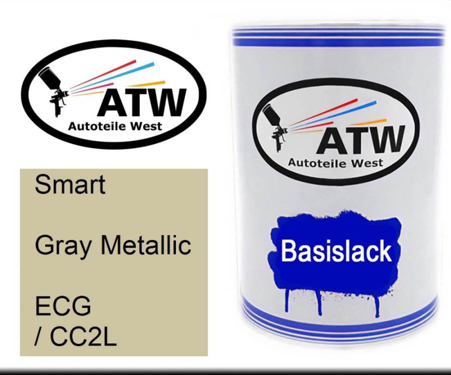 Smart, Gray Metallic, ECG / CC2L: 500ml Lackdose, von ATW Autoteile West.